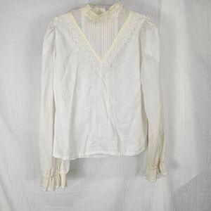 VTG 1970 Gunnies Gunne Sax Jessica McClintock Prairie Blouse Sz S/M Cottagecore